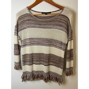 White House Black Market Fringed Sweater Size Small